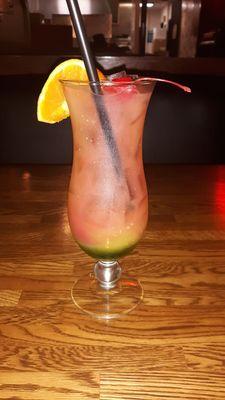 Jamaican Me Crazy...Malibu Coconut Rum,Midori Melon Liqueur, Orange Juice,and Cranberry Juice