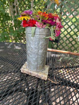 Flowers on our table.