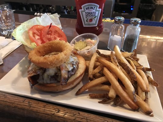 Tavern Burger with French Fries & Cole Slaw