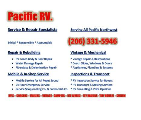 I Work For You.  
 
 "Pacific RV" et.al. is a Marketing Name