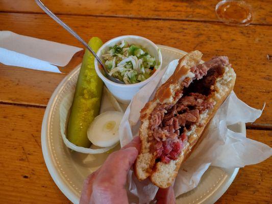 Brisket Sandwich with Slaw