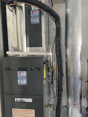 Rkm heating and air conditioning furnace install in garage set up