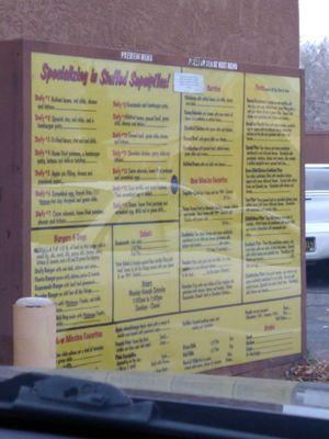 Drive through menu