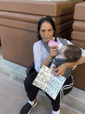 Same signs. Young children present. This is a scam. Stop letting them pull this shit.