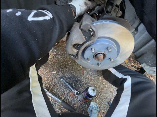 Front pads and rotors on a 2012 Toyota Camry