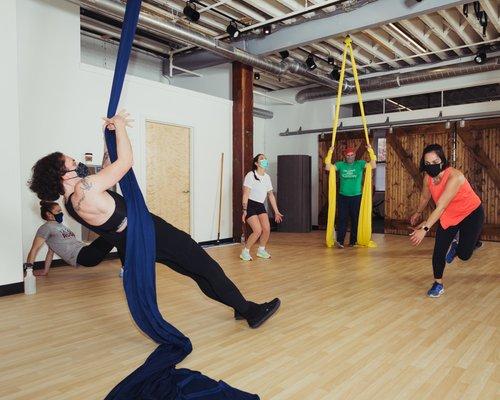 A Cirque-It Fitness class at Launchpad Fitness