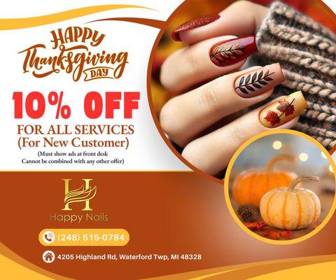 10% OFF FOR ALL SERVICES
 (For New Customer)