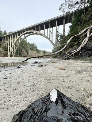 Russian gulch beach with the rainbow arch Bridge