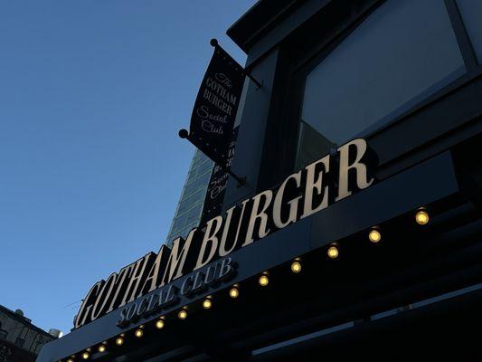 Outside the restaurant