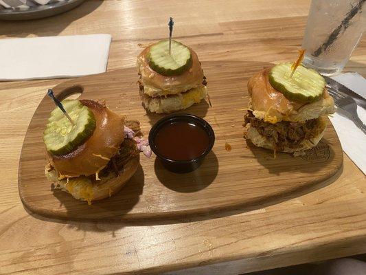 BBQ pulled pork sliders. Fave thing there!