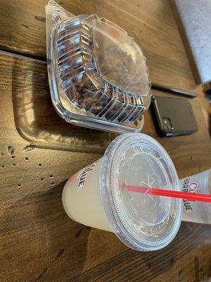 chocolate cake and freshly made lemonade