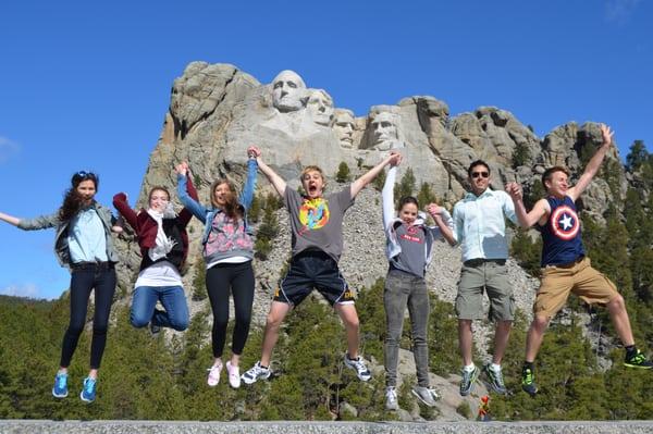 Our exchange students at Mount Rushmore!