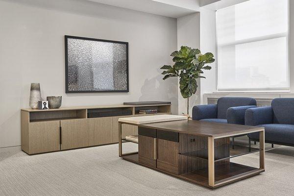 Forena credenza and coffee table. There is a fridge inside of the coffee table!!