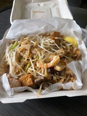 Pad Thai, combo meat, add tofu.