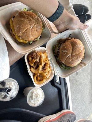 Milkshake, loaded fries burger