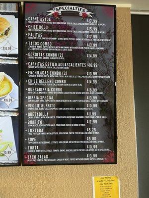 New menu board 3