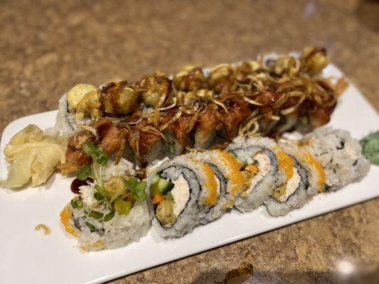 Pearls on the Beach, Spider Roll, Heaven of Tuna Roll.