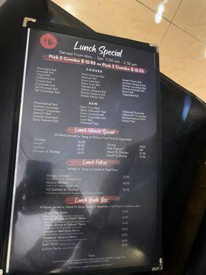 Lunch Specials amazing menu - Fab food with great prices and huge portions