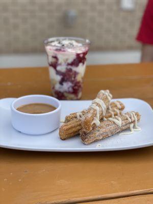 Churros and tres leches parfait