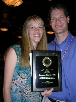 Dr. Jensen receives the Young Doctor of the Year Award