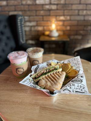 Most popular Items!! 

- Strawberry Chacha
- Brown Sugar Shaken Espresso
- Basil pesto Chicken Panini 

Come and Enjoy your brunch.