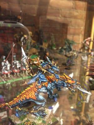 A selection of miniatures painted by local gamers.