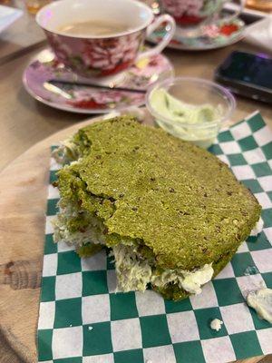 Arepa with chicken salad