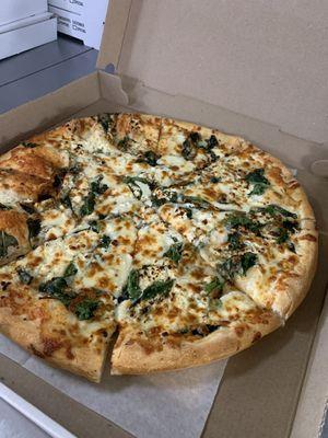 Spinach and feta pizza