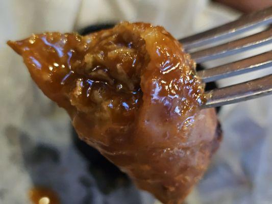 The Egg Rolls appetizer with homemade spicy ginger sause.