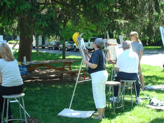 Sometimes our classes work outdoors.