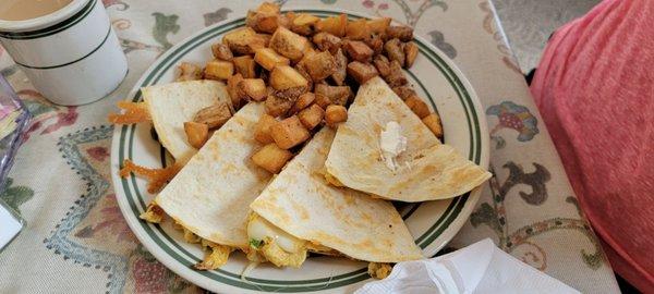 Breakfast Quesadillas for her. . .