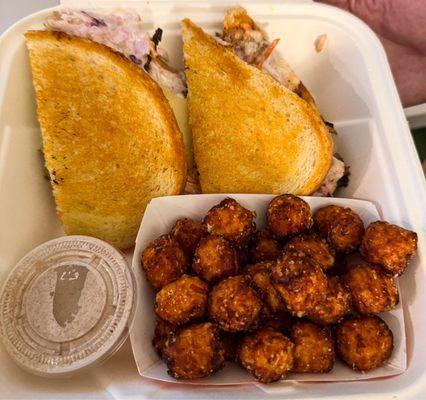 Beef Brisket Bomber & Sweet Potato Tots