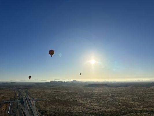 Mountains and hot hair balloons