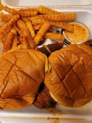 #2 combo: 2 sliders with fries