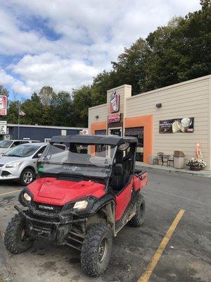 My wife just needed her Dunkin on our wheeler ride today