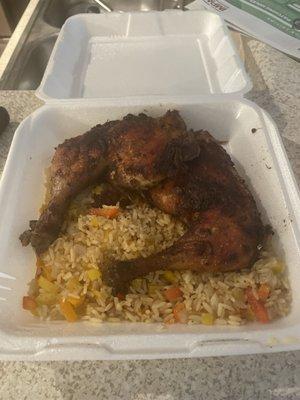 Jerk Chicken with rice.