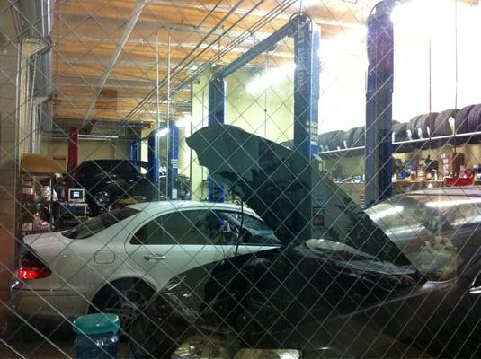 cars in the shop..