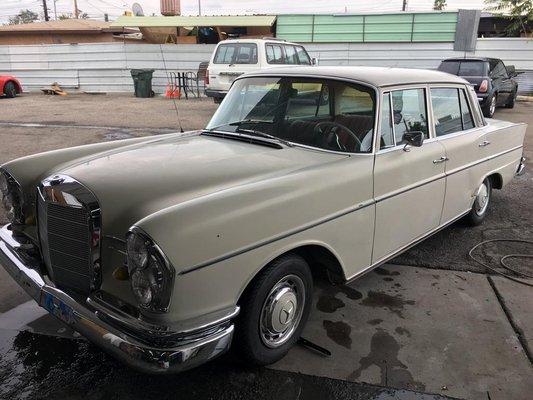 1963 Mercedes Before and after clay bar and Deep wash