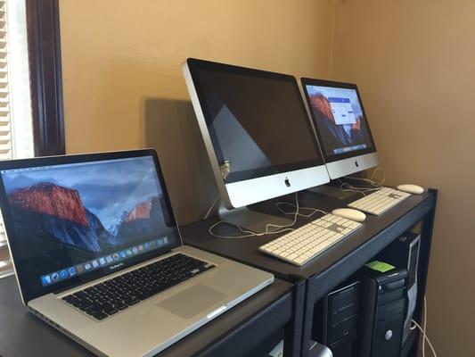 We sell new and refurbished computers, including this Core i7 MacBook Pro, and Core i5 iMac.