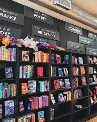 Variety of book categories