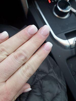 Ombre Acrylics.  I wanted mine on the shorter side.