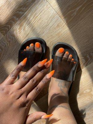 Pedicure and ombré full set