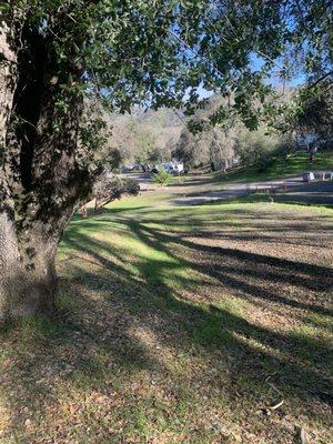 Looking down to the campgrounds.