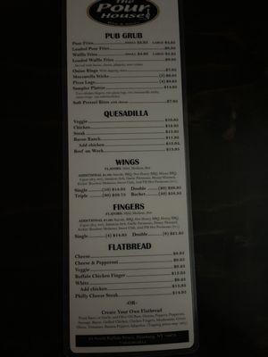 Menu as is 8/7/23