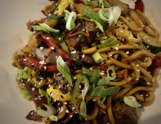 Steak lo mein. Delicious!