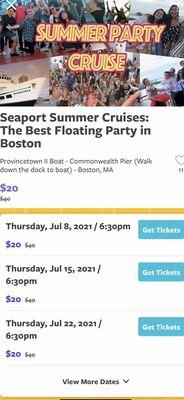 Goldstar has Discount Tickets for The Seaport Summer Cruise @ The Seaport in Boston MA