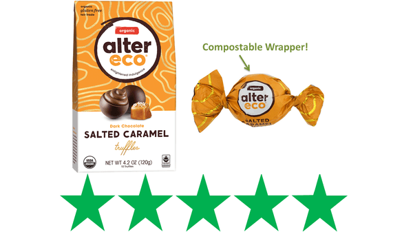 The wrappers for Alter Eco's truffles are actually compostable!