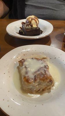 Bread pudding & Chocolate Brownie Sundae Dessert