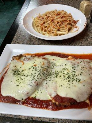 Chicken Parm & side of linguine