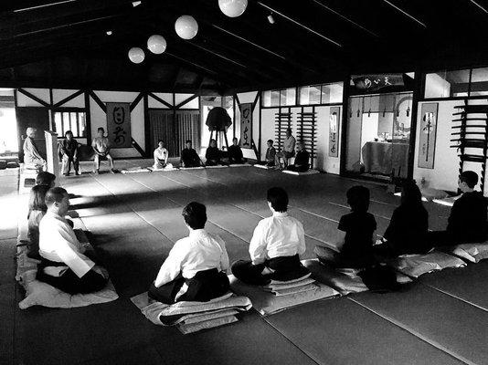 Zazen meditation at Chozen-ji. 45 minutes and you're not allowed to move! At all!